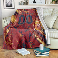 Personalized Spain Football Blanket Spanish Shield Bull Mascot