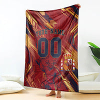 Personalized Spain Football Blanket Spanish Shield Bull Mascot