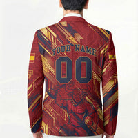 Personalized Spain Football Blazer Spanish Shield Bull Mascot