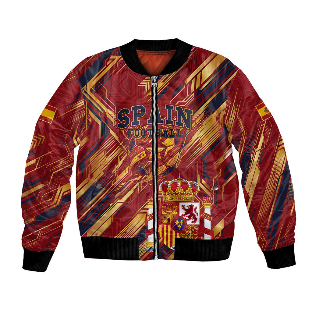 Personalized Spain Football Bomber Jacket Spanish Shield Bull Mascot