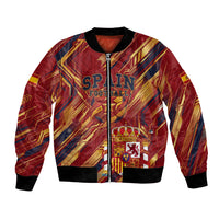 Personalized Spain Football Bomber Jacket Spanish Shield Bull Mascot