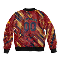 Personalized Spain Football Bomber Jacket Spanish Shield Bull Mascot