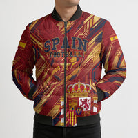 Personalized Spain Football Bomber Puffer Jacket Spanish Shield Bull Mascot