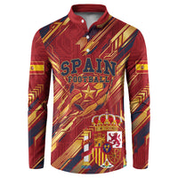 Personalized Spain Football Button Sweatshirt Spanish Shield Bull Mascot
