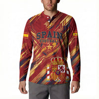 Personalized Spain Football Button Sweatshirt Spanish Shield Bull Mascot