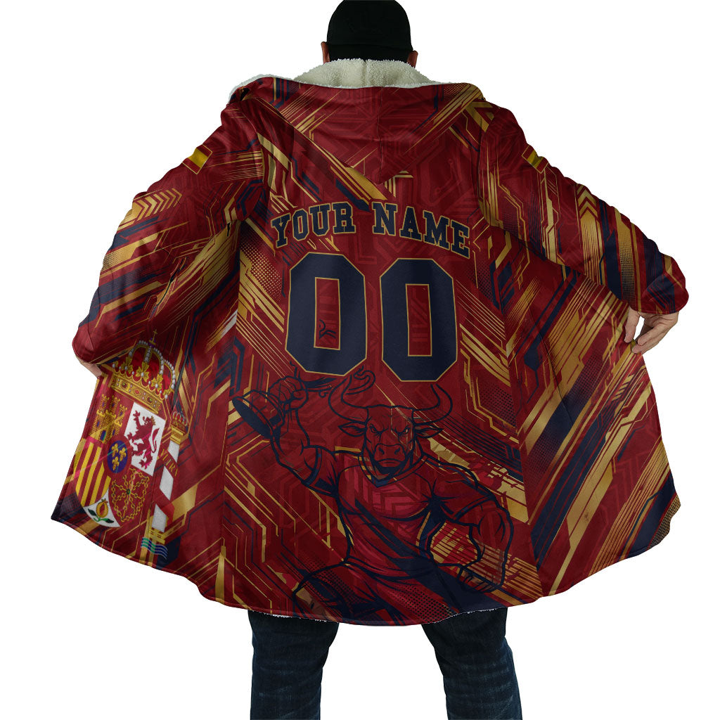 Personalized Spain Football Cloak Spanish Shield Bull Mascot