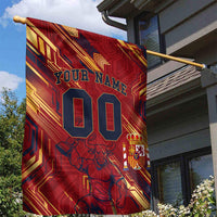 Personalized Spain Football Garden Flag Spanish Shield Bull Mascot