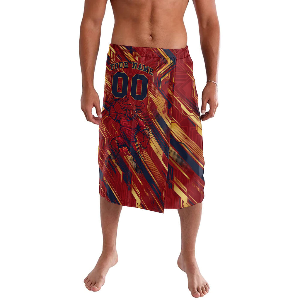 Personalized Spain Football Lavalava Spanish Shield Bull Mascot