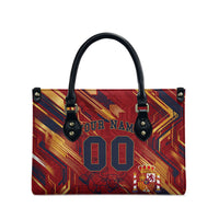 Personalized Spain Football Leather Bag Spanish Shield Bull Mascot