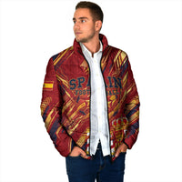 Personalized Spain Football Padded Jacket Spanish Shield Bull Mascot
