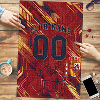 Personalized Spain Football Puzzle Spanish Shield Bull Mascot