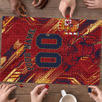 Personalized Spain Football Puzzle Spanish Shield Bull Mascot