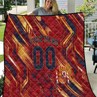 Personalized Spain Football Quilt Spanish Shield Bull Mascot