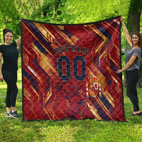 Personalized Spain Football Quilt Spanish Shield Bull Mascot