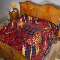 Personalized Spain Football Quilt Spanish Shield Bull Mascot