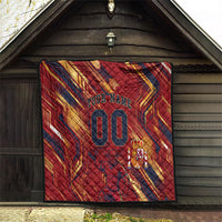 Personalized Spain Football Quilt Spanish Shield Bull Mascot