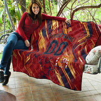 Personalized Spain Football Quilt Spanish Shield Bull Mascot