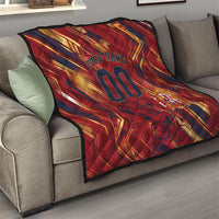 Personalized Spain Football Quilt Spanish Shield Bull Mascot