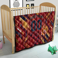 Personalized Spain Football Quilt Spanish Shield Bull Mascot