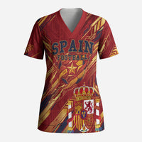 Personalized Spain Football Scrub Top Spanish Shield Bull Mascot