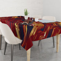 Personalized Spain Football Tablecloth Spanish Shield Bull Mascot