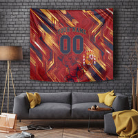 Personalized Spain Football Tapestry Spanish Shield Bull Mascot