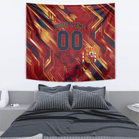 Personalized Spain Football Tapestry Spanish Shield Bull Mascot