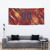 Personalized Spain Football Tapestry Spanish Shield Bull Mascot