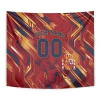 Personalized Spain Football Tapestry Spanish Shield Bull Mascot