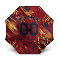 Personalized Spain Football Umbrella Spanish Shield Bull Mascot