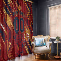 Personalized Spain Football Window Curtain Spanish Shield Bull Mascot
