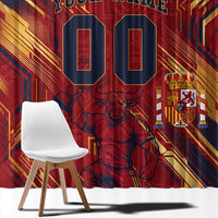 Personalized Spain Football Window Curtain Spanish Shield Bull Mascot