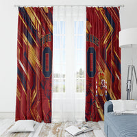 Personalized Spain Football Window Curtain Spanish Shield Bull Mascot