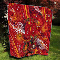 Personalized Spain Football Bull Mascot Quilt Dynamic Spanish Sunburst Abstract Flame