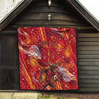 Personalized Spain Football Bull Mascot Quilt Dynamic Spanish Sunburst Abstract Flame