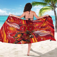 Personalized Spain Football Bull Mascot Sarong Dynamic Spanish Sunburst Abstract Flame