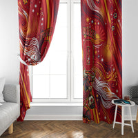 Personalized Spain Football Bull Mascot Window Curtain Dynamic Spanish Sunburst Abstract Flame