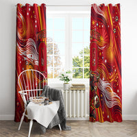 Personalized Spain Football Bull Mascot Window Curtain Dynamic Spanish Sunburst Abstract Flame