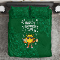 Happy Teachers Day Sun Mascot Bedding Set Cute Cartoon Sunshine School Supplies Graphic Illustration