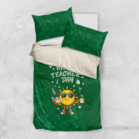 Happy Teachers Day Sun Mascot Bedding Set Cute Cartoon Sunshine School Supplies Graphic Illustration