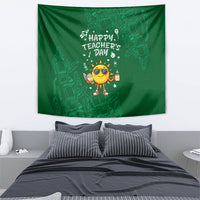Happy Teachers Day Sun Mascot Tapestry Cute Cartoon Sunshine School Supplies Graphic Illustration