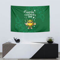 Happy Teachers Day Sun Mascot Tapestry Cute Cartoon Sunshine School Supplies Graphic Illustration