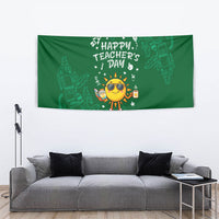 Happy Teachers Day Sun Mascot Tapestry Cute Cartoon Sunshine School Supplies Graphic Illustration