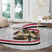 Egyptian Armed Forces Round Carpet Military Pharaoh Pyramids Egyptian Hieroglyphs