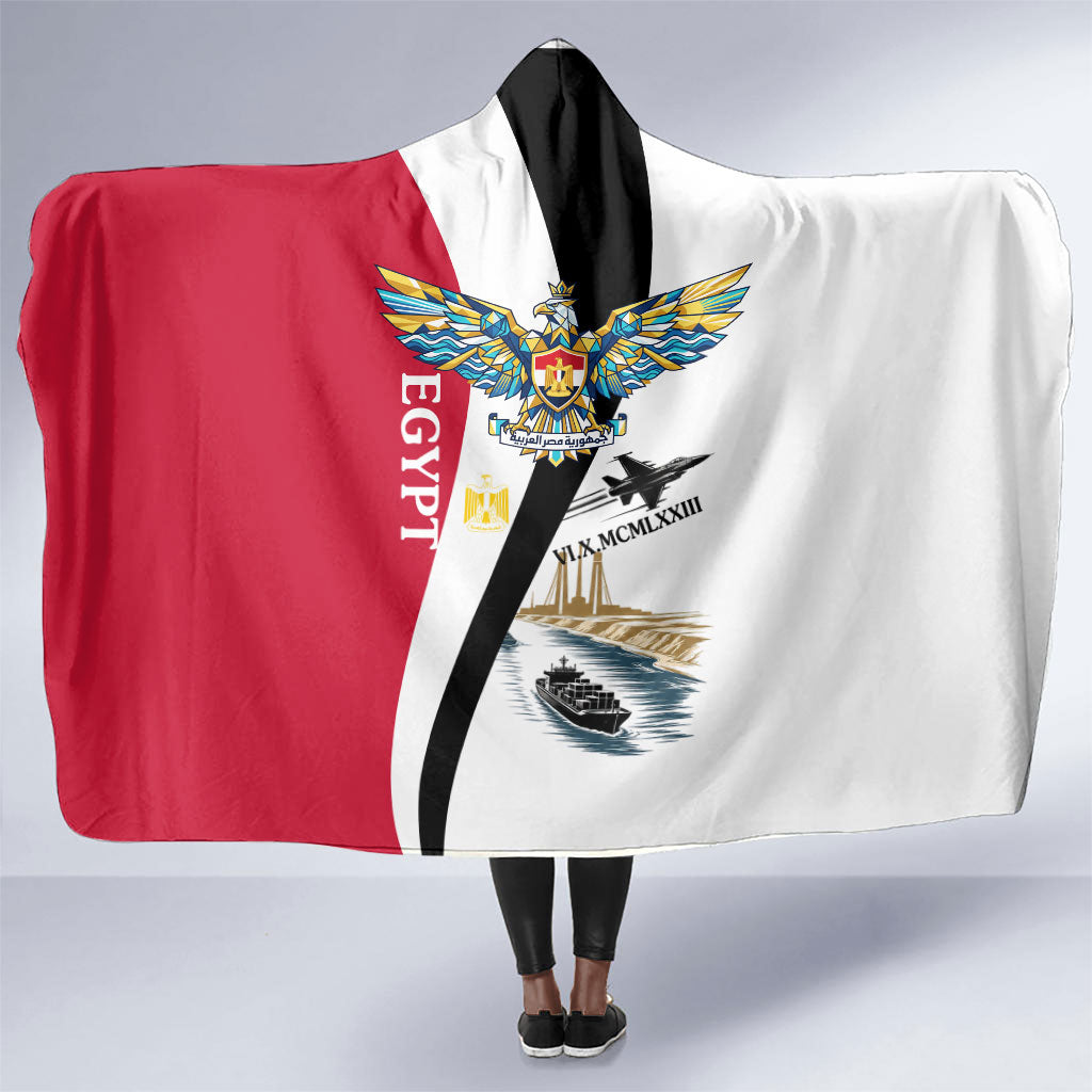 Egyptian Armed Forces Hooded Blanket Military Flag Jet Fighter - Suez Canal - Eagle Of Saladin