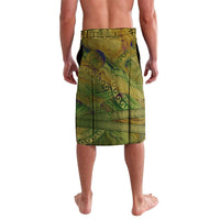 Demeter Goddess Of Spring Lavalava Olive Green Gold Greek Key Pattern Cornucopia