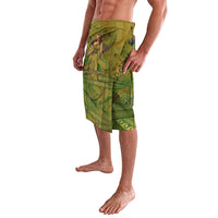 Demeter Goddess Of Spring Lavalava Olive Green Gold Greek Key Pattern Cornucopia