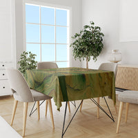 Demeter Goddess Of Spring Tablecloth Olive Green Gold Greek Key Pattern Cornucopia