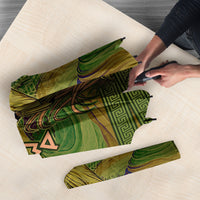 Demeter Goddess Of Spring Umbrella Olive Green Gold Greek Key Pattern Cornucopia