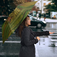 Demeter Goddess Of Spring Umbrella Olive Green Gold Greek Key Pattern Cornucopia